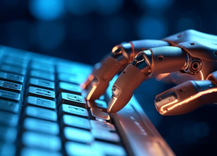 robot-hand-typing-laptop-close-up-photo_921410-3999